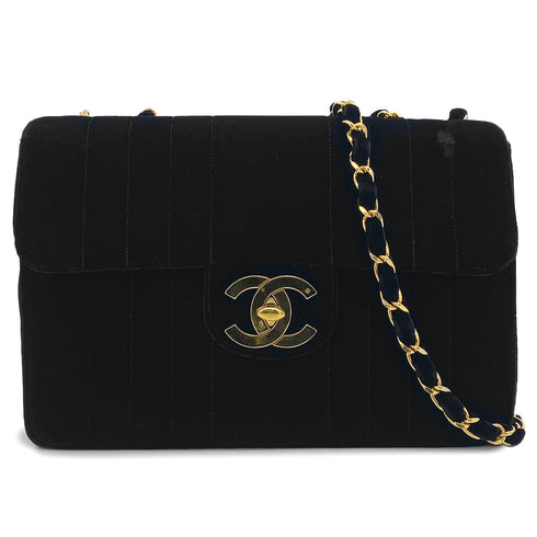 VINTAGE CHANEL MADEMOISELLE CHAIN SHOULDER BAG BLACK VELOR GOLD HARDWARE 90325613