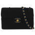 VINTAGE CHANEL MADEMOISELLE CHAIN SHOULDER BAG BLACK VELOR GOLD HARDWARE 90325613
