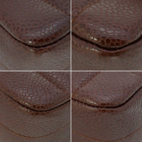 VINTAGE CHANEL MADEMOISELLE CHAIN SHOULDER BAG BROWN CAVIAR SKIN GOLD HARDWARE 90346662