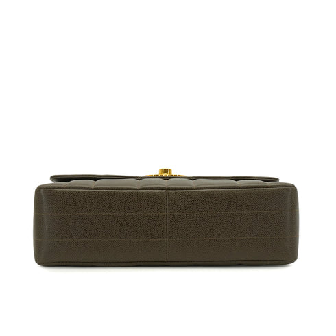VINTAGE CHANEL MADEMOISELLE CHAIN SHOULDER BAG KHAKI CAVIAR SKIN GOLD HARDWARE 90340384