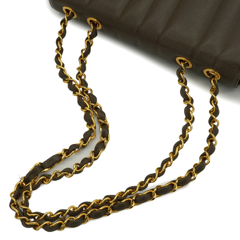 VINTAGE CHANEL MADEMOISELLE CHAIN SHOULDER BAG KHAKI CAVIAR SKIN GOLD HARDWARE 90340384