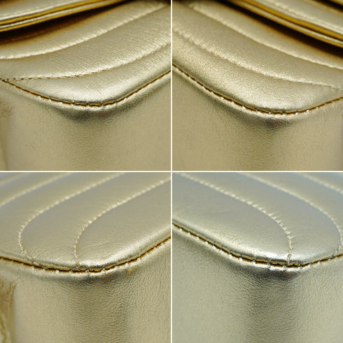 VINTAGE CHANEL MADEMOISELLE MINI CHAIN SHOULDER BAG GOLD LAMB SKIN GOLD HARDWARE 90342588