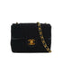 VINTAGE CHANEL MADEMOISELLE MINI SQUARE 17 CHAIN SHOULDER BAG BLACK VELOR GOLD HARDWARE 90334162