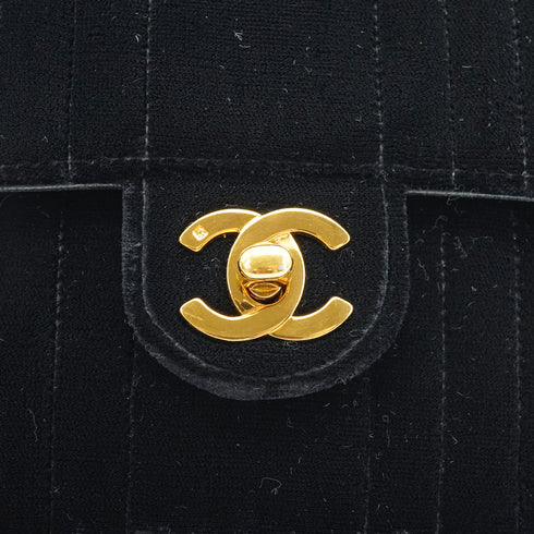 VINTAGE CHANEL MADEMOISELLE MINI SQUARE 17 CHAIN SHOULDER BAG BLACK VELOR GOLD HARDWARE 90334162