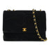 VINTAGE CHANEL MATELASSE 34 CHAIN SHOULDER BAG BLACK VELOR GOLD HARDWARE 90327397