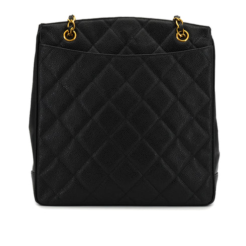 VINTAGE CHANEL MATELASSE BIG COCO CHAIN SHOULDER BAG BLACK CAVIAR SKIN GOLD HARDWARE 90339654