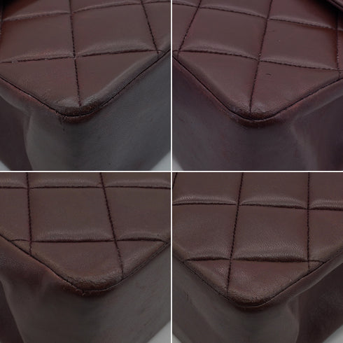 VINTAGE CHANEL MATELASSE BIG COCO CHAIN SHOULDER BAG BROWN LAMB SKIN GOLD HARDWARE 90327096