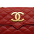 VINTAGE CHANEL MATELASSE BIG COCO CHAIN SHOULDER BAG RED LAMB SKIN GOLD HARDWARE 90319986
