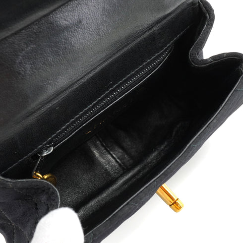 VINTAGE CHANEL MATELASSE BIJOU CHAIN SHOULDER BAG BLACK SATIN GOLD HARDWARE 90343970