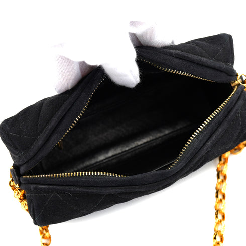 VINTAGE CHANEL MATELASSE BIJOU CHAIN SHOULDER BAG BLACK SUEDE FRINGE GOLD HARDWARE 90333749
