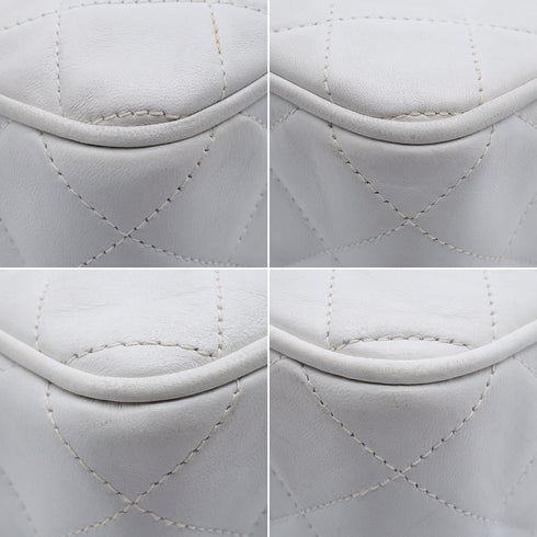 VINTAGE CHANEL MATELASSE BIJOU CHAIN SHOULDER BAG FRINGE WHITE LAMB SKIN GOLD HARDWARE 90342414