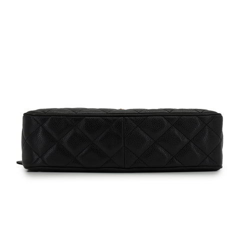 VINTAGE CHANEL MATELASSE CAMERA CHAIN SHOULDER BAG BLACK CAVIAR SKIN GOLD HARDWARE 90339653