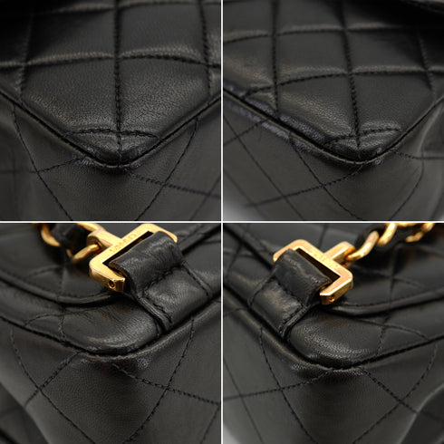 VINTAGE CHANEL MATELASSE 25 CHAIN BACKPACK BAG BLACK LAMB SKIN GOLD HARDWARE 90335586