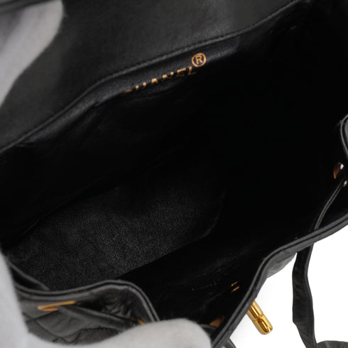 VINTAGE CHANEL MATELASSE CHAIN BACKPACK BLACK LAMB SKIN GOLD HARDWARE 90341720