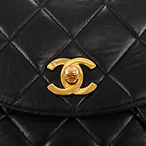 VINTAGE CHANEL MATELASSE CHAIN BACKPACK BLACK LAMB SKIN GOLD HARDWARE 90350340
