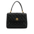 VINTAGE CHANEL MATELASSE CHAIN HAND BAG BLACK LAMB SKIN GOLD HARDWARE 90333746