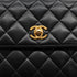 VINTAGE CHANEL MATELASSE CHAIN HAND BAG BLACK LAMB SKIN GOLD HARDWARE 90333746