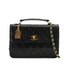 VINTAGE CHANEL MATELASSE CHAIN HAND SHOULDER BAG BLACK LAMB SKIN GOLD HARDWARE 90335295