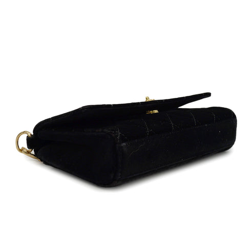 VINTAGE CHANEL MATELASSE CHAIN HAND BAG BLACK VELVET GOLD HARDWARE 90346148