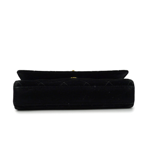 VINTAGE CHANEL MATELASSE CHAIN HAND BAG BLACK VELVET GOLD HARDWARE 90346148