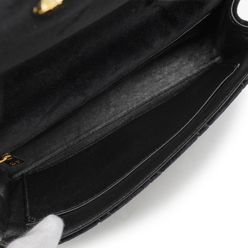 VINTAGE CHANEL MATELASSE CHAIN HAND BAG BLACK VELVET GOLD HARDWARE 90346148
