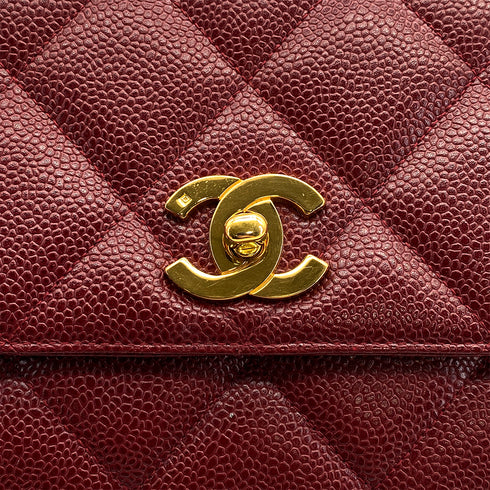 VINTAGE CHANEL MATELASSE CHAIN HAND BAG BORDEAUX CAVIAR SKIN GOLD HARDWARE 90317781