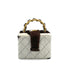 VINTAGE CHANEL MATELASSE CHAIN HAND MINI BAG BROWN WHITE UNBORN CALF GOLD HARDWARE 90317293