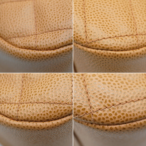 VINTAGE CHANEL MATELASSE CHAIN SHOULDER BAG BEIGE CAVIAR SKIN GOLD HARDWARE 90346101