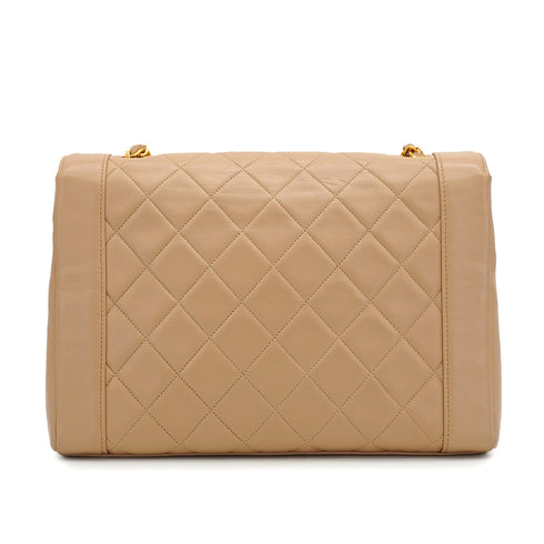VINTAGE CHANEL MATELASSE CHAIN SHOULDER BAG BEIGE LAMB SKIN GOLD HARDWARE 90348428