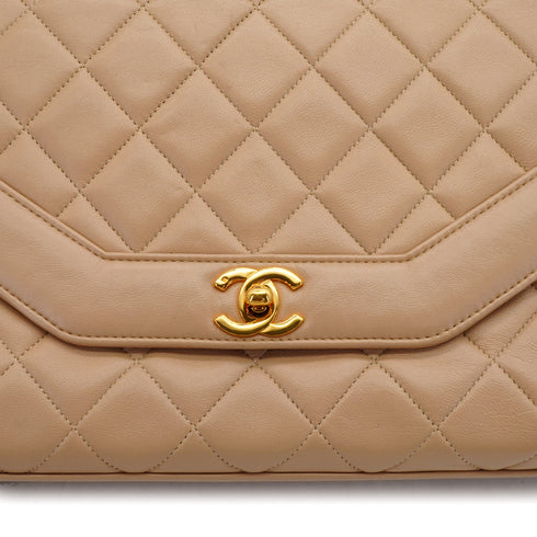 VINTAGE CHANEL MATELASSE CHAIN SHOULDER BAG BEIGE LAMB SKIN GOLD HARDWARE 90348428