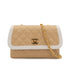 VINTAGE CHANEL MATELASSE CHAIN SHOULDER BAG BEIGE WHITE LAMB SKIN 90322795