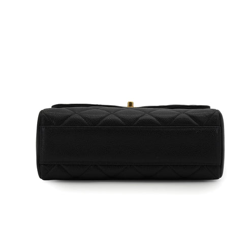 VINTAGE CHANEL MATELASSE CHAIN SHOULDER BAG BLACK CAVIAR SKIN GOLD HARDWARE 90340499