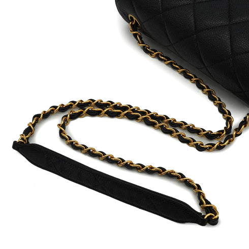 VINTAGE CHANEL MATELASSE CHAIN SHOULDER BAG BLACK CAVIAR SKIN GOLD HARDWARE 90340499