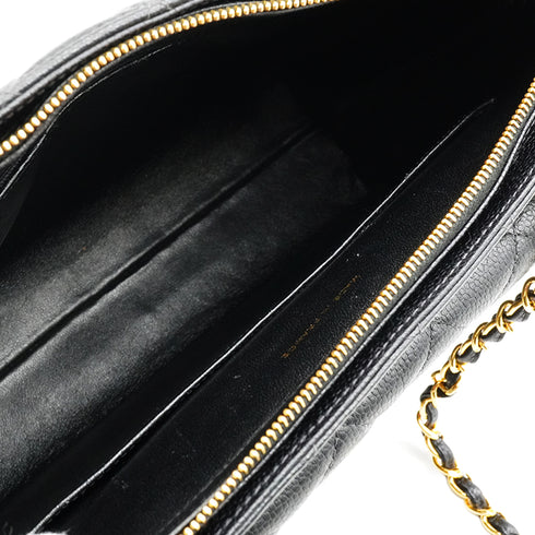 VINTAGE CHANEL MATELASSE CHAIN SHOULDER BAG BLACK CAVIAR SKIN GOLD HARDWARE 90345506