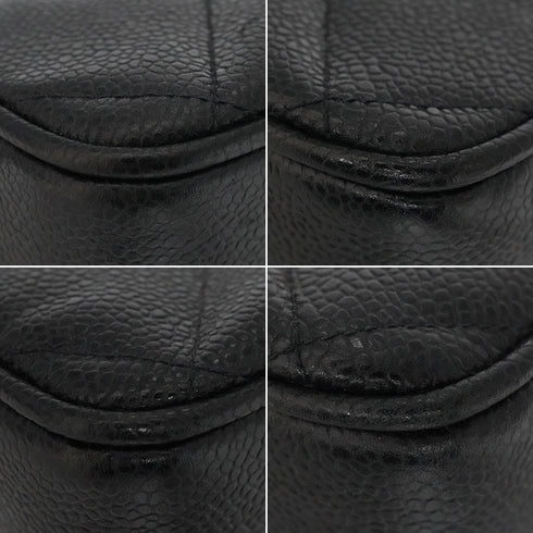 VINTAGE CHANEL MATELASSE CHAIN SHOULDER BAG BLACK CAVIAR SKIN GOLD HARDWARE 90348229