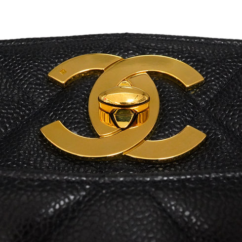 VINTAGE CHANEL MATELASSE CHAIN SHOULDER BAG BLACK CAVIAR SKIN GOLD HARDWARE 90348229