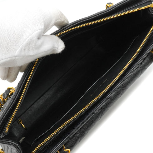 VINTAGE CHANEL MATELASSE CHAIN SHOULDER BAG BLACK CAVIAR SKIN GOLD HARDWARE 90348506