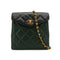 VINTAGE CHANEL MATELASSE CHAIN SHOULDER BAG BLACK GREEN LAMB SKIN GOLD HARDWARE 90331663