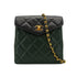 VINTAGE CHANEL MATELASSE CHAIN SHOULDER BAG BLACK GREEN LAMB SKIN GOLD HARDWARE 90331663