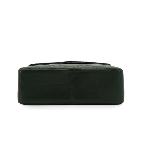 VINTAGE CHANEL MATELASSE CHAIN SHOULDER BAG BLACK GREEN LAMB SKIN GOLD HARDWARE 90331663