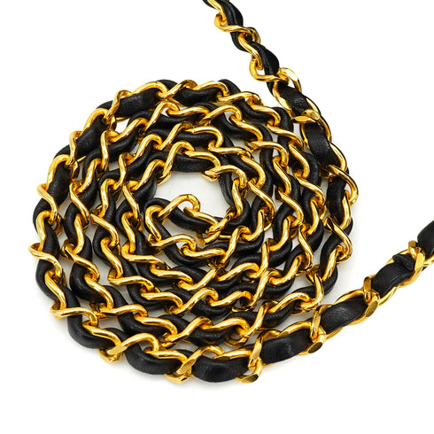 VINTAGE CHANEL MATELASSE CHAIN SHOULDER BAG BLACK GREEN LAMB SKIN GOLD HARDWARE 90331663