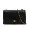 VINTAGE CHANEL MATELASSE CHAIN SHOULDER BAG BLACK LAMB SKIN GOLD HARDWARE 90313868