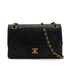 VINTAGE CHANEL MATELASSE CHAIN SHOULDER BAG BLACK LAMB SKIN GOLD HARDWARE 90313868