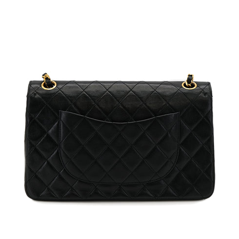 VINTAGE CHANEL MATELASSE CHAIN SHOULDER BAG BLACK LAMB SKIN GOLD HARDWARE 90313868