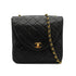 VINTAGE CHANEL MATELASSE CHAIN SHOULDER BAG BLACK LAMB SKIN GOLD HARDWARE 90320185