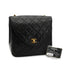 VINTAGE CHANEL MATELASSE CHAIN SHOULDER BAG BLACK LAMB SKIN GOLD HARDWARE 90320185
