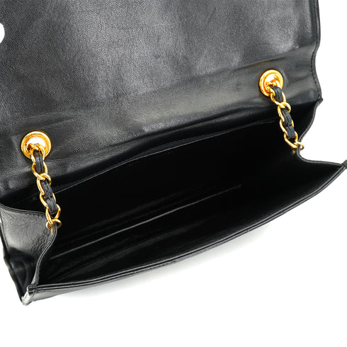 VINTAGE CHANEL MATELASSE CHAIN SHOULDER BAG BLACK LAMB SKIN GOLD HARDWARE 90327991