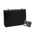 VINTAGE CHANEL MATELASSE CHAIN SHOULDER BAG BLACK LAMB SKIN GOLD HARDWARE 90330954