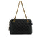 VINTAGE CHANEL MATELASSE CHAIN SHOULDER BAG BLACK LAMB SKIN GOLD HARDWARE 90331672
