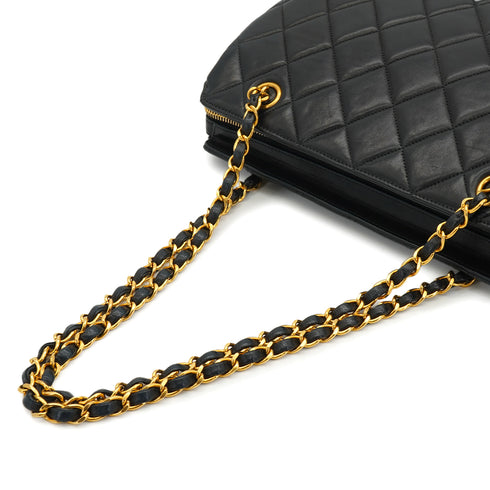 VINTAGE CHANEL MATELASSE CHAIN SHOULDER BAG BLACK LAMB SKIN GOLD HARDWARE 90331672